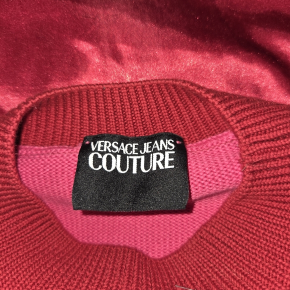 Versace Jeans Couture Y2K Logo Argyle Colorblock Knit Sweater - Picture 4 of 6